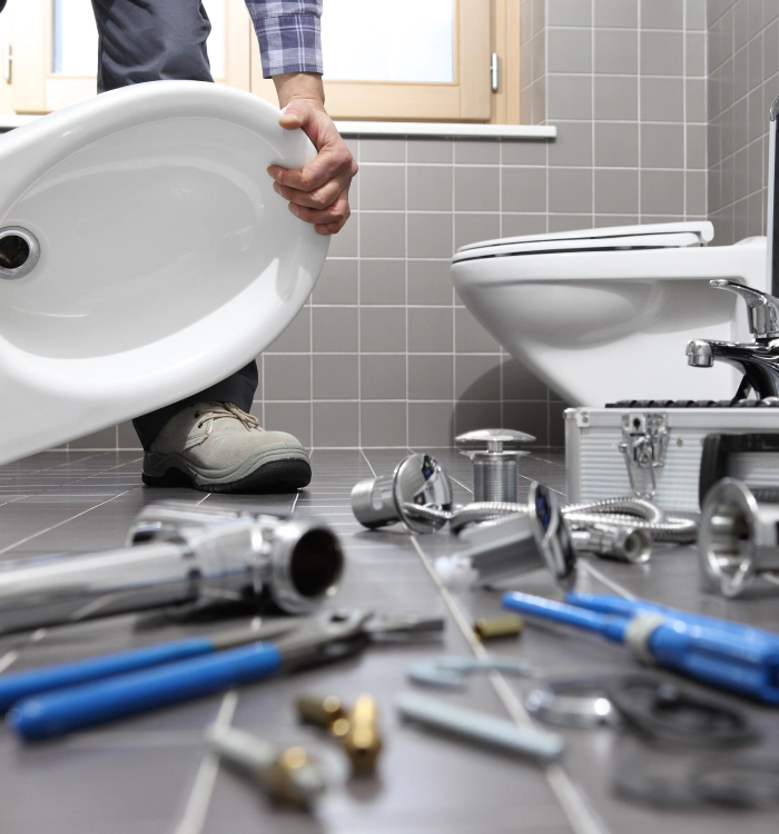 plumber doing a sink installation